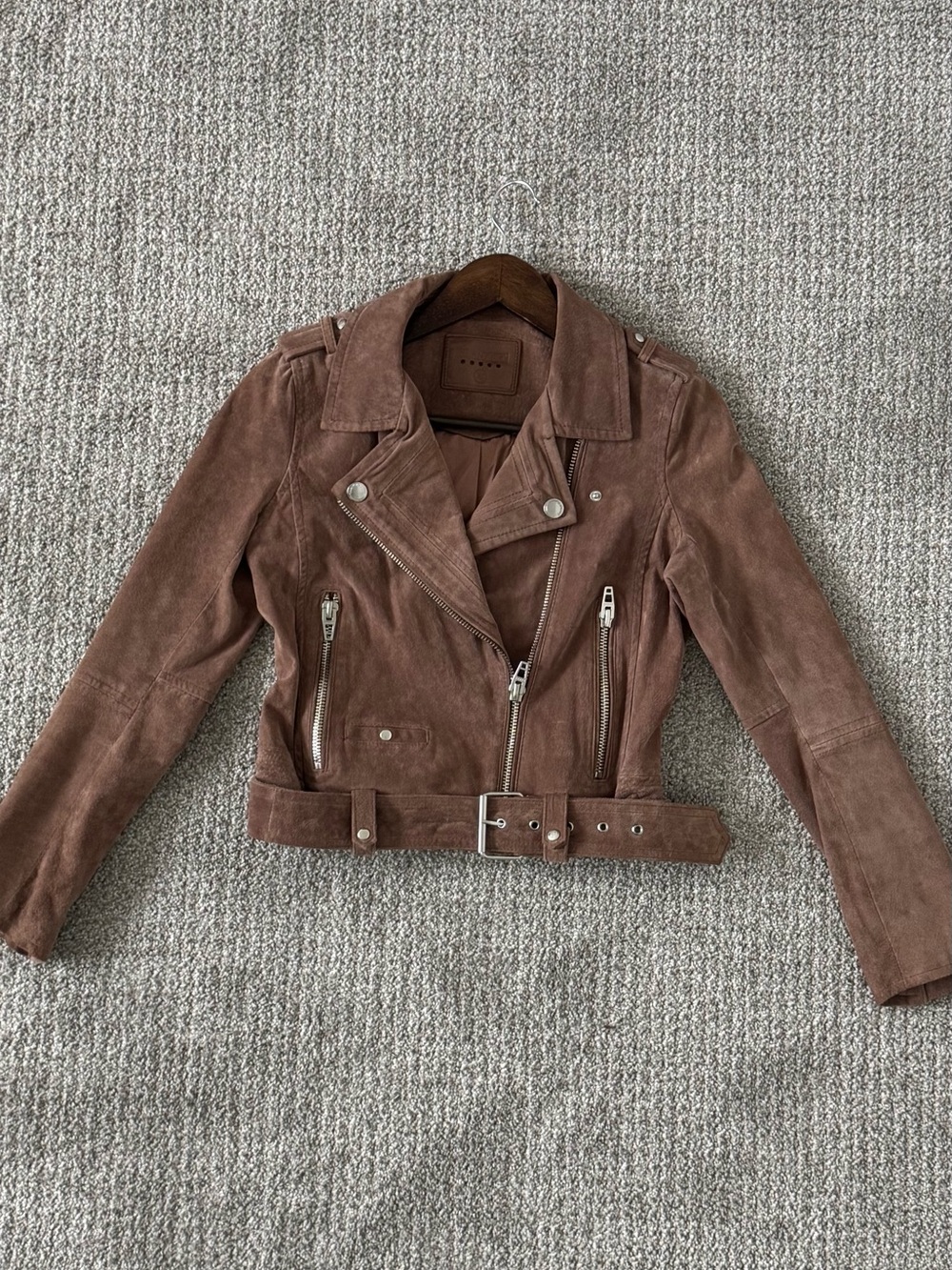 BlankNYC Brown Suede Moto Jacket XS